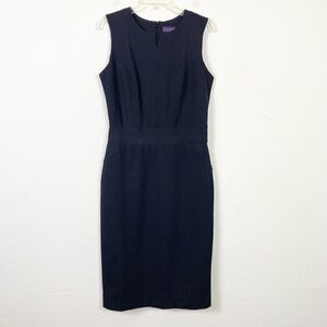 Long Tall Sally Black Notched Neckline Sleeveless Sheath Dress Size 8 Tall